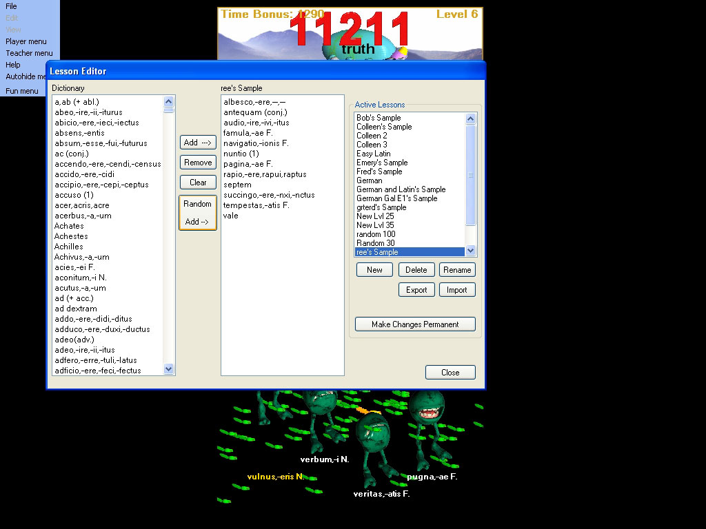latin classics software game vocabulary lesson